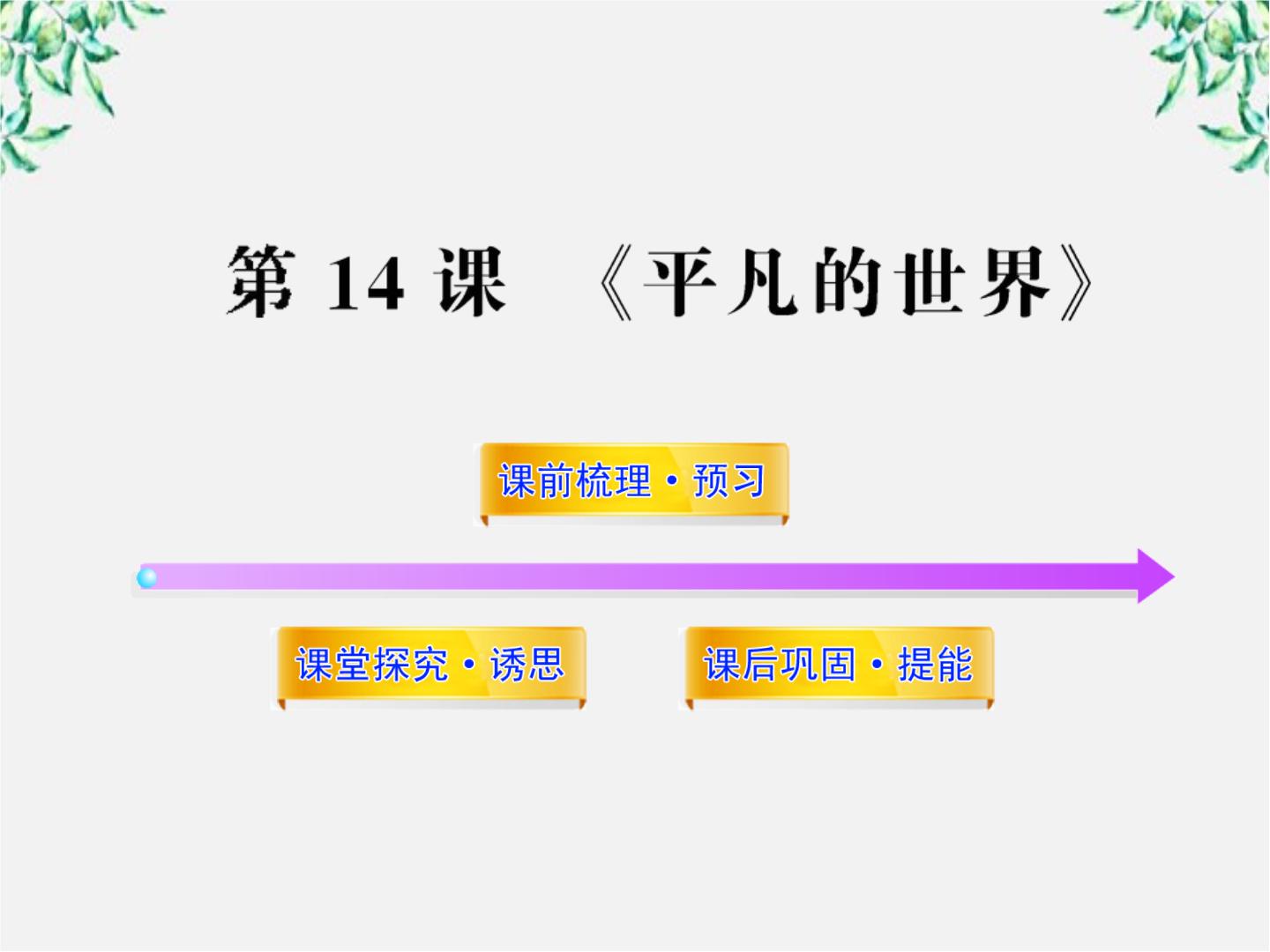 高中语文人教版 (新课标)选修14、平凡的世界多媒体教学ppt课件