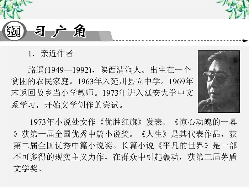 -年高中语文 第七单元 第14课《平凡的世界》做客课件 新人教版选修《中国小说欣赏》第2页