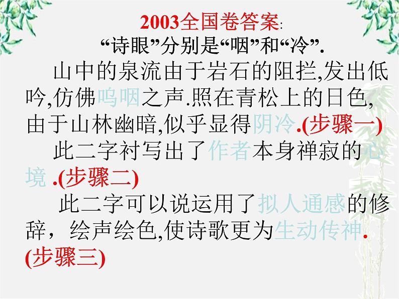 青海省西宁市高二语文《炼字型诗歌鉴赏》课件 中国古代诗歌散文欣赏(新人教版选修)07