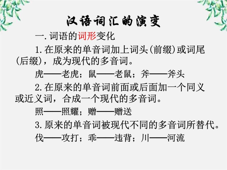 高中语文人教版选修大全：《古今言殊──汉语的昨天和今天》课件05