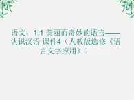 高二语文：1.1 美丽而奇妙的语言——认识汉语 课件4（人教版选修《语言文字应用》）