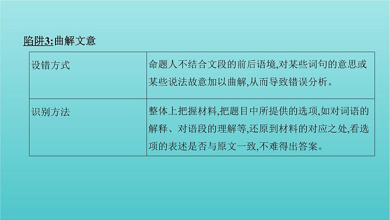 课标版2022版高考语文总复习第一部分现代文阅读专题一论述类文本阅读考点一明辨论述类文本阅读命题九大陷阱课件第6页