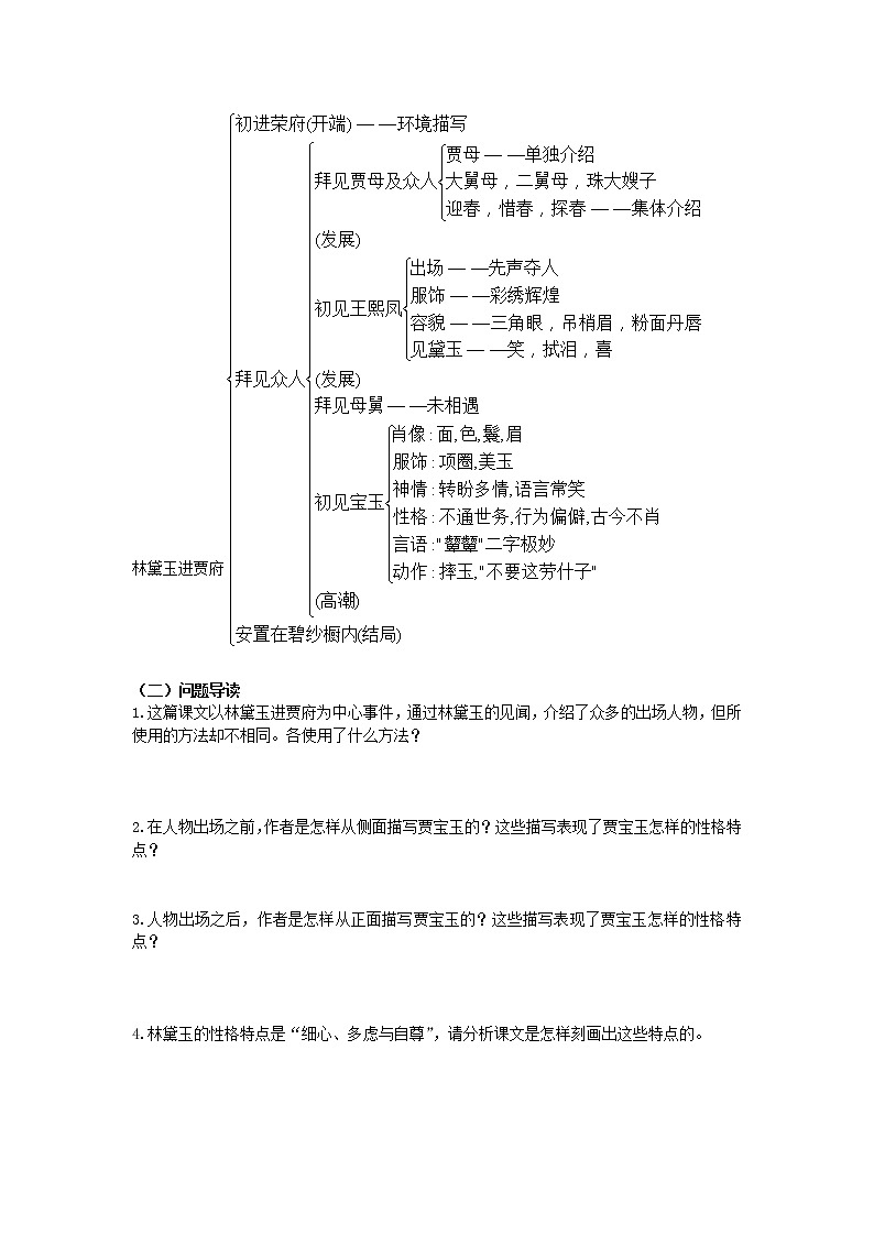 山东(名师导航)高一语文导学案:4.2《林黛玉进贾府》2(苏教版必修2)1076第3页