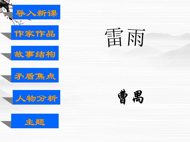 届高二语文同步备课课件:2.1.1《雷雨(节选)》(苏教版必修4)250701