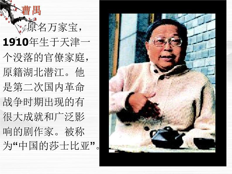 届高二语文同步备课课件:2.1.1《雷雨(节选)》(苏教版必修4)250703