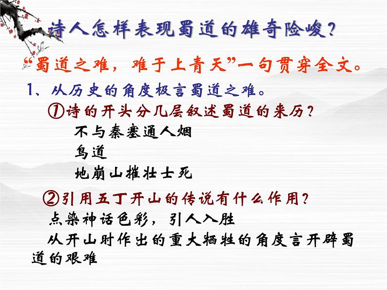 语文:3.1《蜀道难》课件(苏教版08版必修4)07