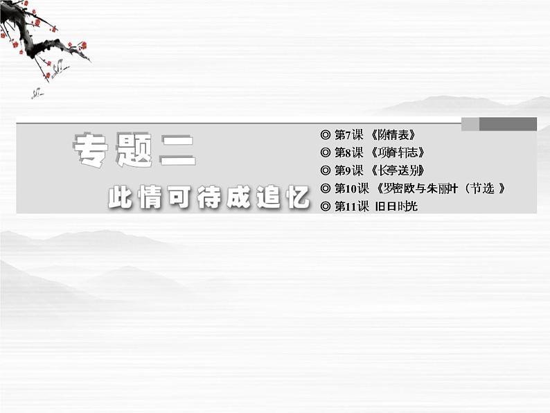 学年高二语文配套课件:专题二 第7课 陈情表(苏教版必修5)305602
