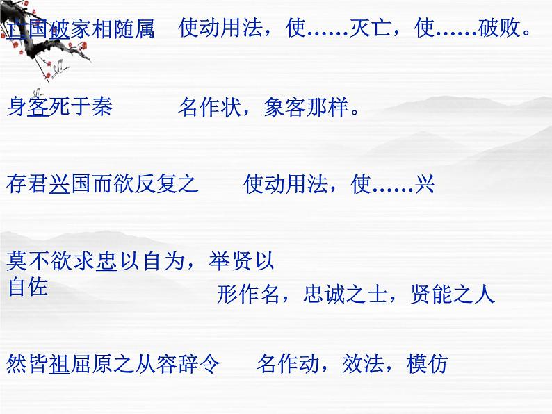 山东潍坊届高二语文同步课件:4.3《屈原列传》(苏教版选修《史记选读》)345307