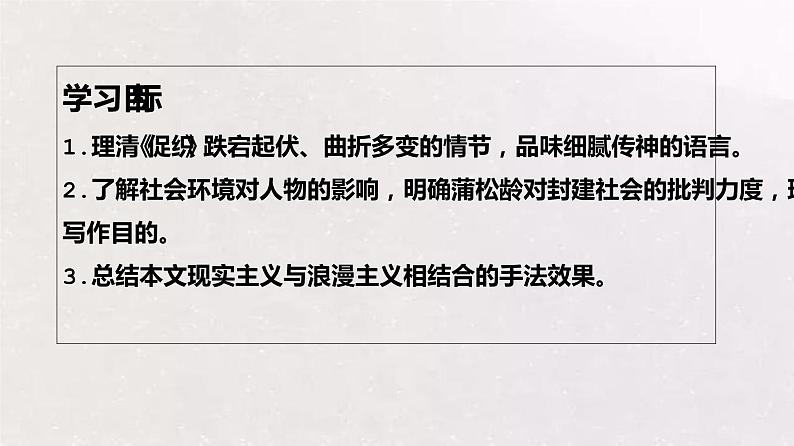 2021年高中语文人教部编版 必修下册 第六单元14.1 促织 教学课件第2页