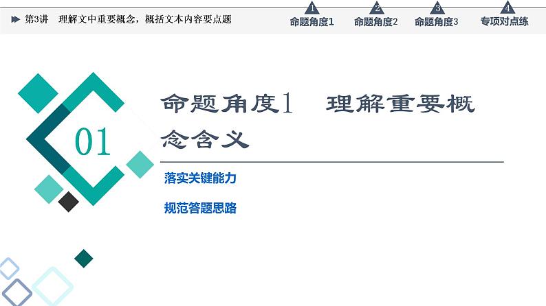 板块1 考题研析 第3讲 理解文中重要概念,概括文本内容要点题课件PPT第4页