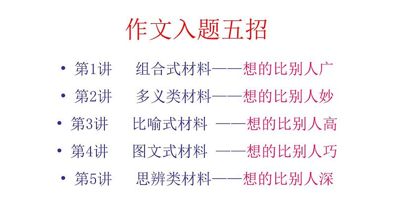 高考作文技巧--- 作文入题五招课件PPT01
