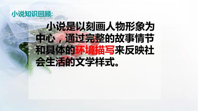 人教部编版高中语文必修下册 期末复习——小 说 阅 读 鉴 赏之环 境 描 写    课件03