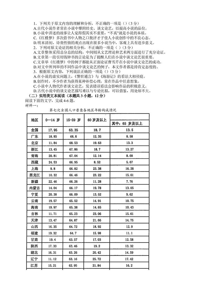江西省上饶市六校2022届高三第二次联考——语文(PDF解析版)练习题02