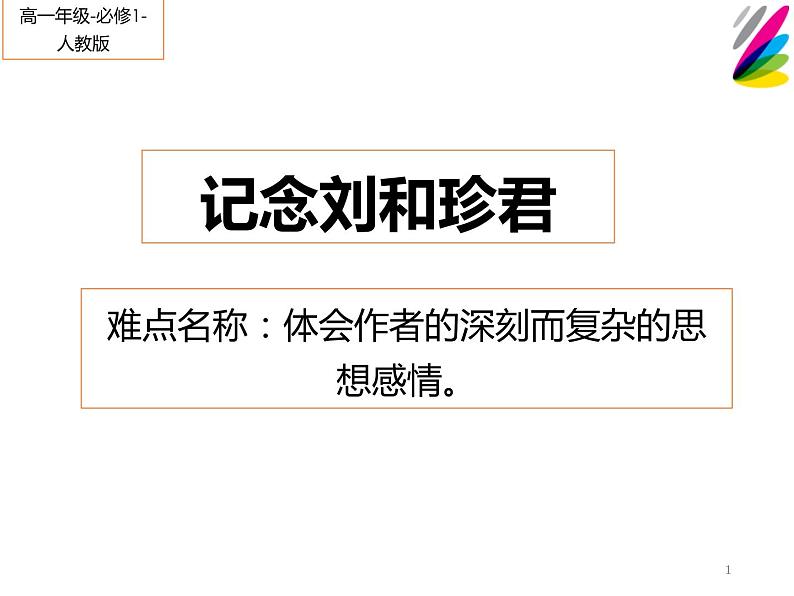 部编版高中语文选择性必修中册 6.1记念刘和珍君 课件第1页