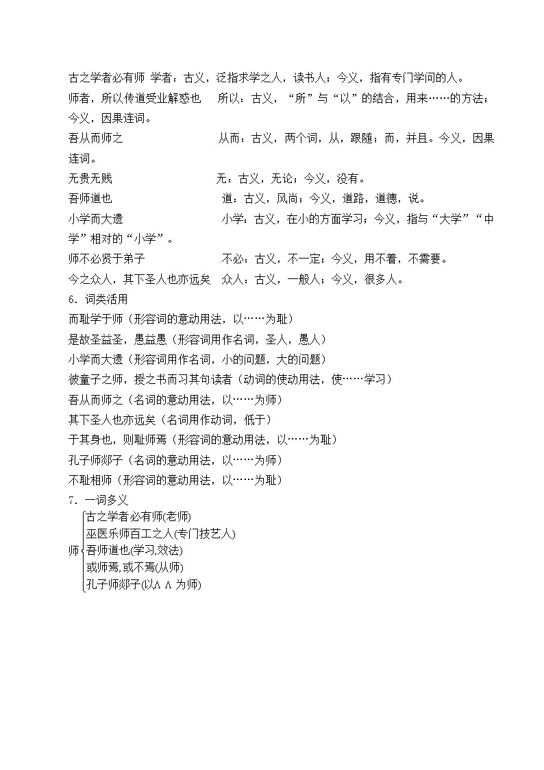 人教部编版高中语文必修上册 10.2师说 教案第2页
