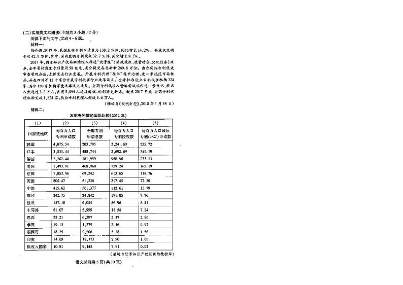 2019届湖北省武汉市高三4月调研测试语文试卷 PDF版02