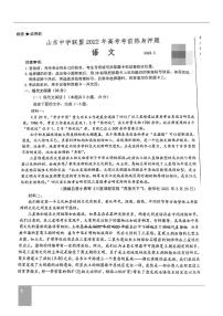 山东省2022届高三考前押题语文试题（含答案）