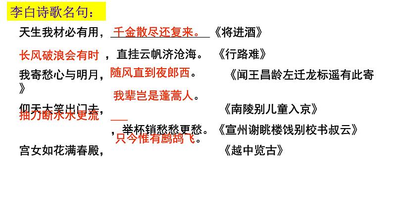 统编版高中语文必修上册第三单元8.1《梦游天姥吟留别》 课件(17张PPT)第4页