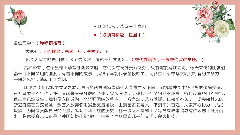 30 2022高考作文12种应用文格式大全(二)演讲稿 、辩论稿、发言稿、主持词-2022年高考作文热点新闻素材积累与运用 课件04