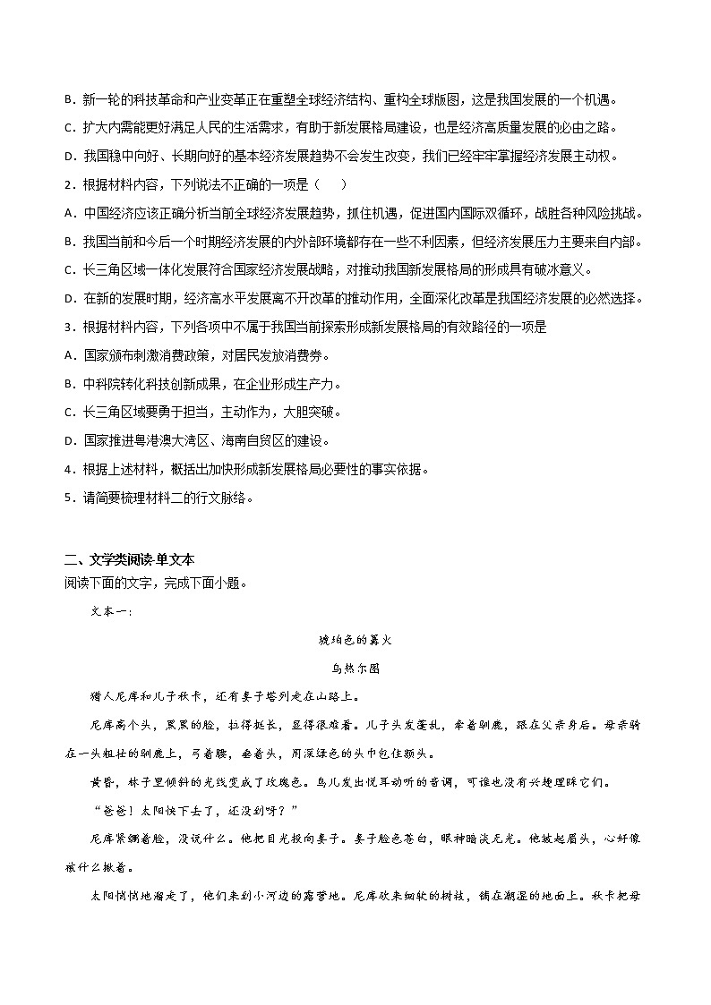 一轮巩固卷10-【赢在高考·黄金20卷】备战2022年高考语文模拟卷(新高考专用)(原卷版)第3页