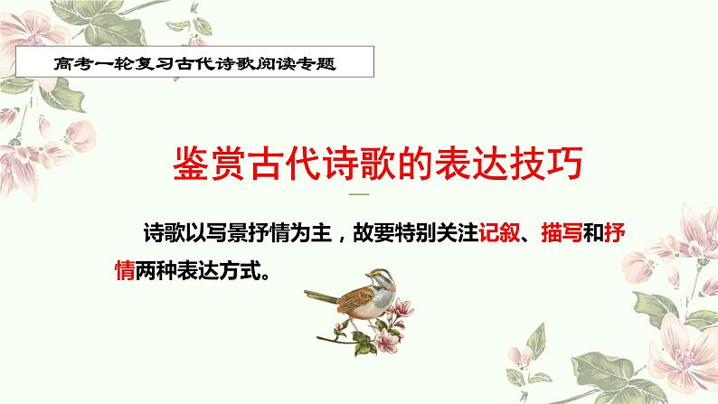 专题12 表达技巧(叙事+描写手法)-2022年高考语文诗歌鉴赏全面解读精讲精练第1页