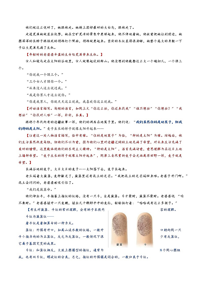 专题05典范诗化小说《麦子》精准解读-2022高考语文小说阅读热点题材详解与特训第3页