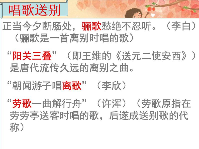2022届高考专题复习:送别诗鉴赏以及写作中的诗词化用 课件42张第8页