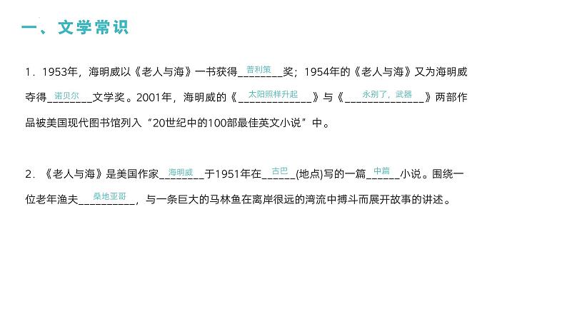 10.《老人与海(节选)》课件23张2021-2022学年统编版高中语文选择性必修上册第5页