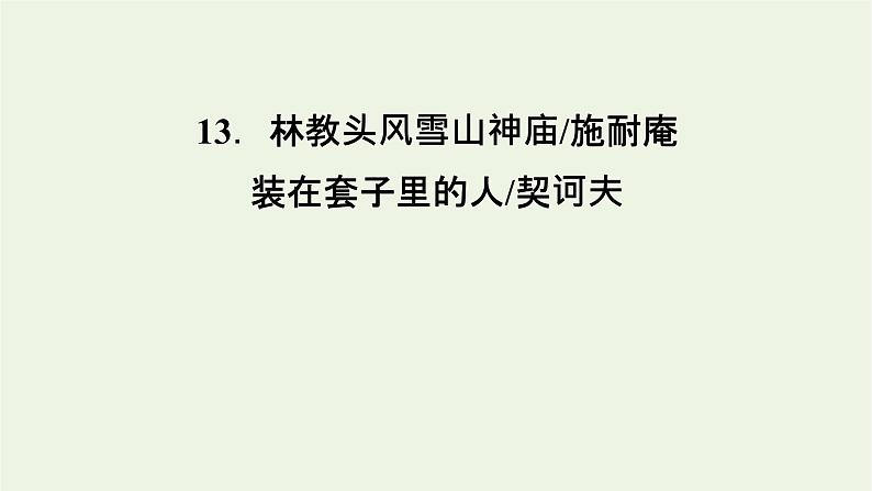 2020_2021学年新教材高中语文第六单元13林教头风雪山神庙装在套子里的人课件新人教版必修下册01