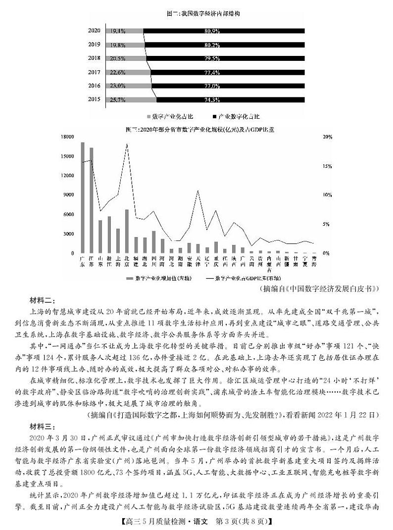 2022九师联盟高三5月质量检测卷(老高考)语文试题(PDF版含答案、答题卡)03