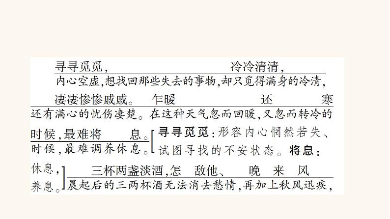 人教统编版高中语文必修上册第3单元生命的诗意文学阅读与写作进阶1第9课篇目3声声慢寻寻觅觅课件03