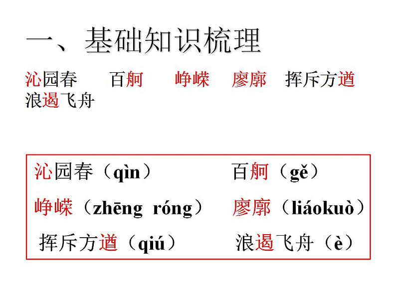 高中语文新教材 沁园春长沙 优秀课件02