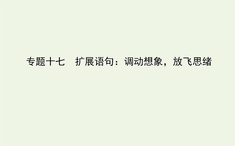 高考语文二轮复习专题17扩展语句:调动想象放飞思绪课件第1页