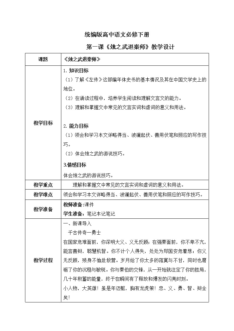 1.2《烛之武退秦师》课件+教案+练习01
