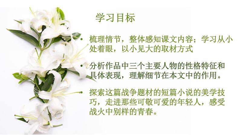 2022-2023学年统编版高中语文必修上册3.1《百合花》课件38张04