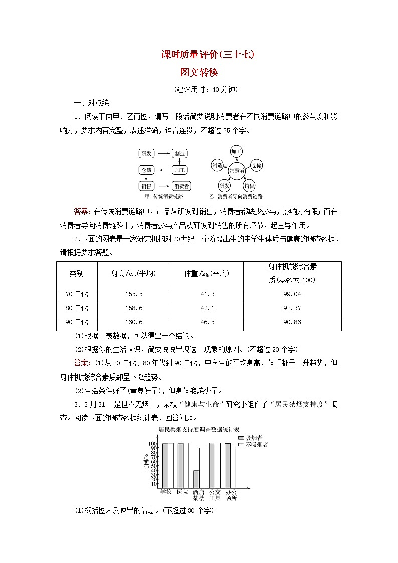 2023版高考语文一轮总复习课时质量评价37图文转换第1页