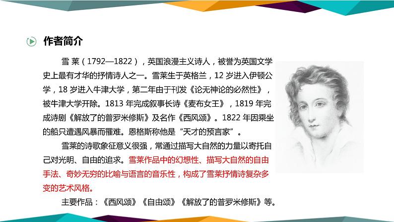 高中语文必修上册 2《 致云雀 》课件PPT03