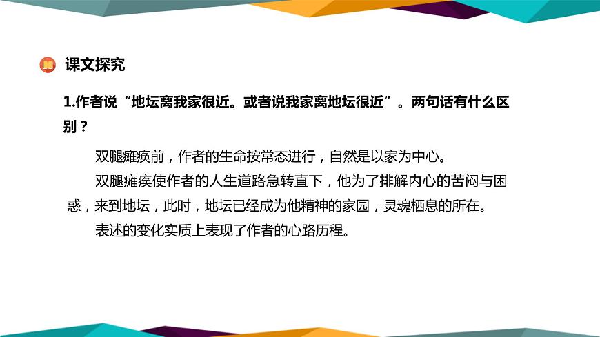 高中語文必修上冊 15《 我與地壇（節(jié)選）》課件PPT第8頁