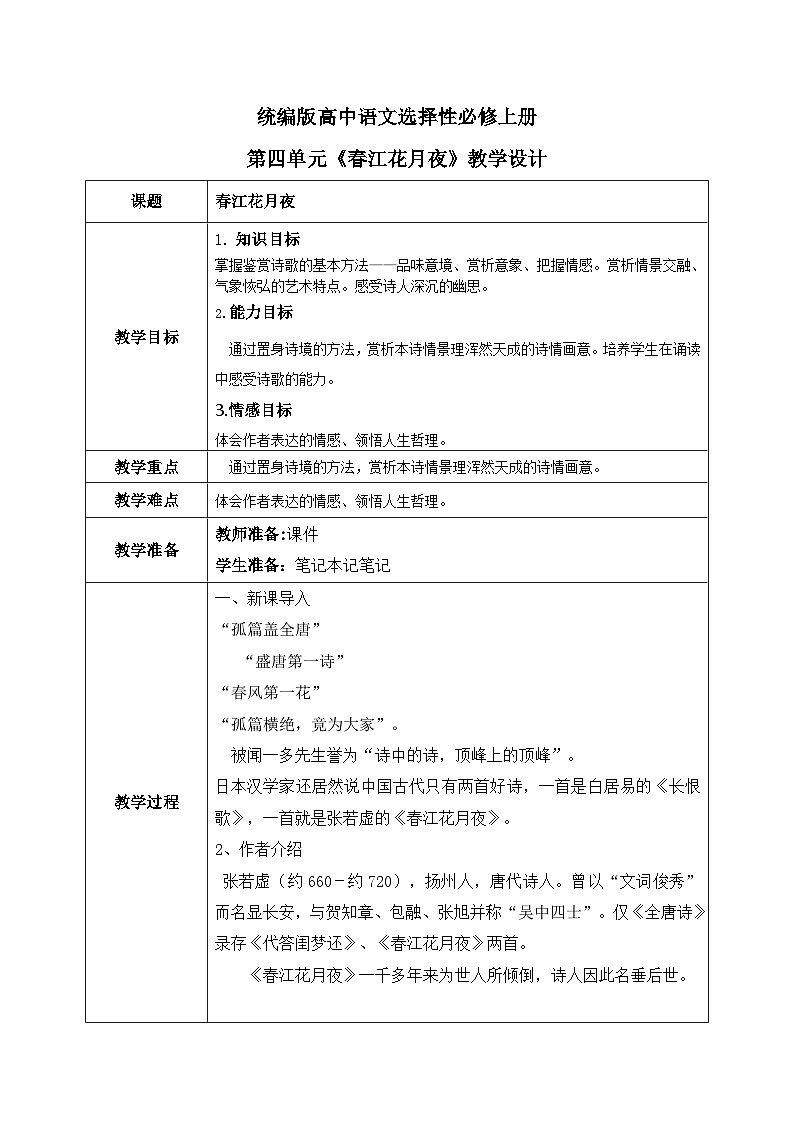 1.4.2《春江花月夜》课件+教案+练习01