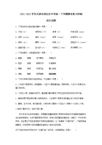 2021-2022学年天津市四合庄中学高一下学期期末复习冲刺语文试题含解析