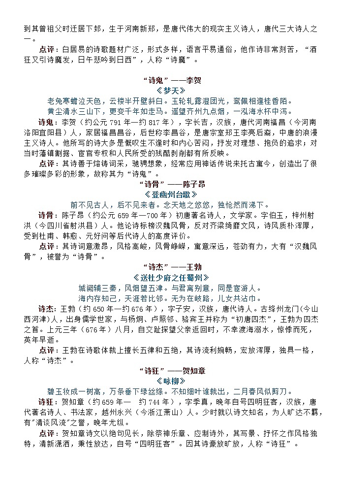 高考语文复习--欲懂诗家语  先明诗家人(精简版)第2页