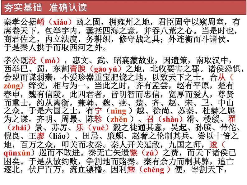 统编版高中语文选择性必修中册--第三单元 11贾谊《过秦论》课件第6页