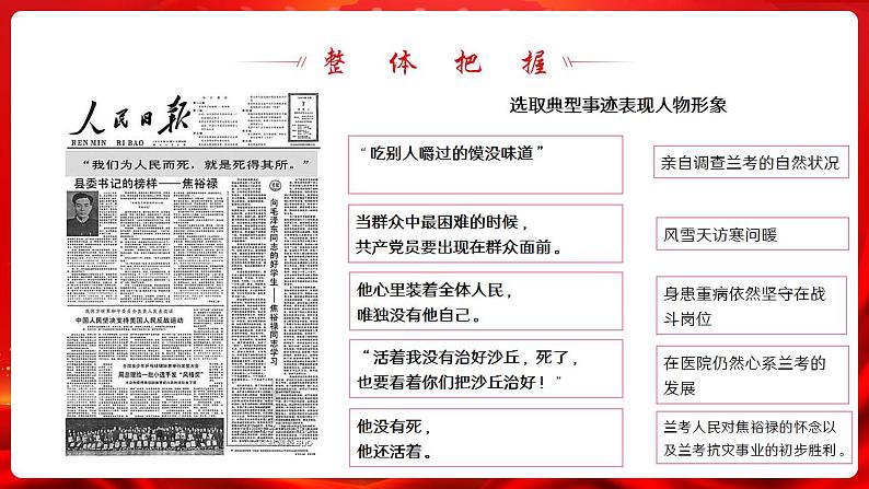 2022-2023学年统编版高中语文选择性必修上册3.2《县委书记的榜样——焦裕禄》课件第6页