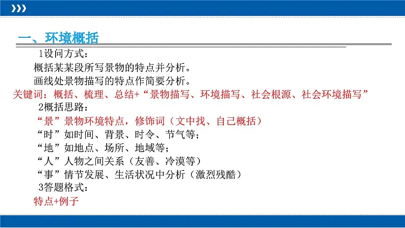 2023届高考复习专项：散文概括题之环境、主旨概括 课件03