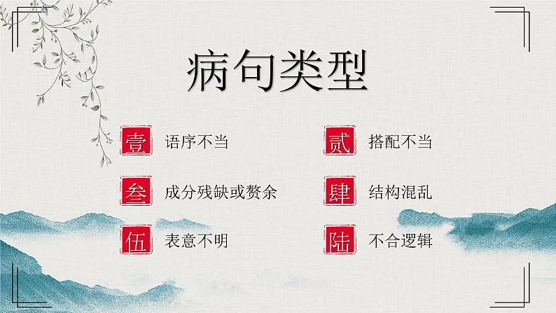 2023届人教部编版高中语文语言文字运用复习:病句类型课件02