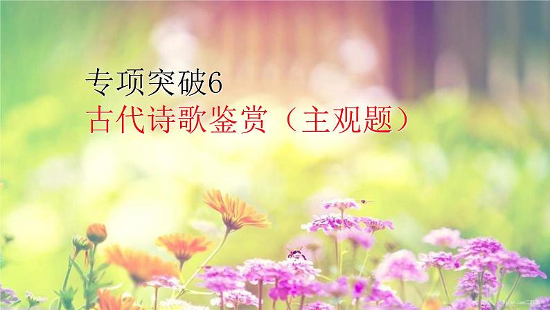 2022届高考专题复习:古代诗歌鉴赏主观题专项突破课件第1页