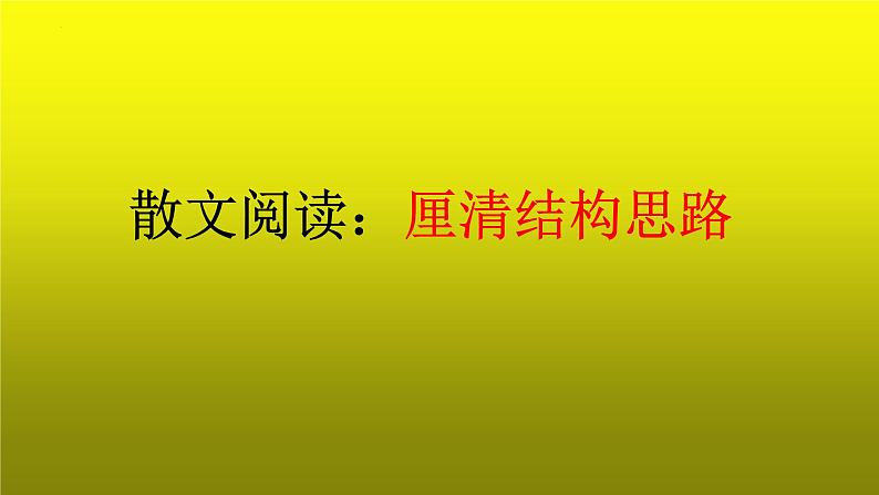 2023届高考语文复习:散文阅读之厘清结构思路 课件第1页