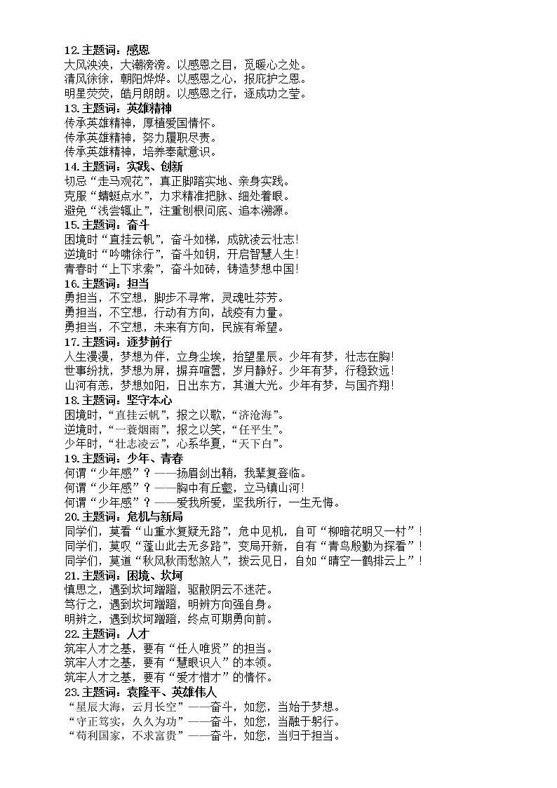 高中语文高考作文万能分论点整理汇总(共56个)02