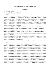 浙江省宁波市2022-2023学年高三上学期第一次模拟考试 语文试题（含答案）