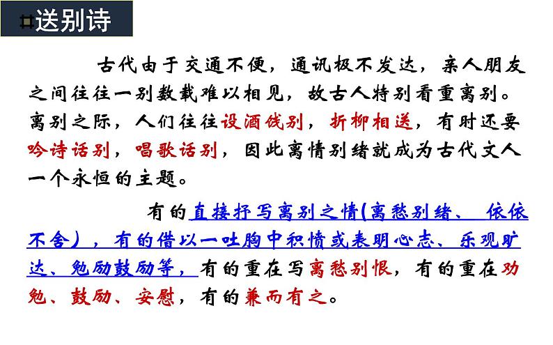 2023届高考专题二轮复习:赠友送别诗 课件第3页